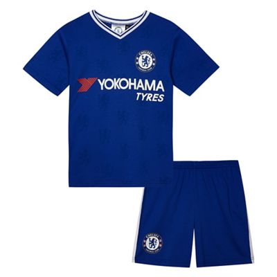 Boys' blue 'Chelsea' shirt and shorts set